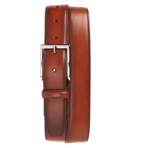 NORDSTROM Edward Burnished Leather Belt In Brown